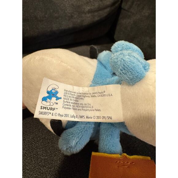 Vintage Brainy Smurf 10” Plush Collectible Toy with Book - Picture 4 of 4